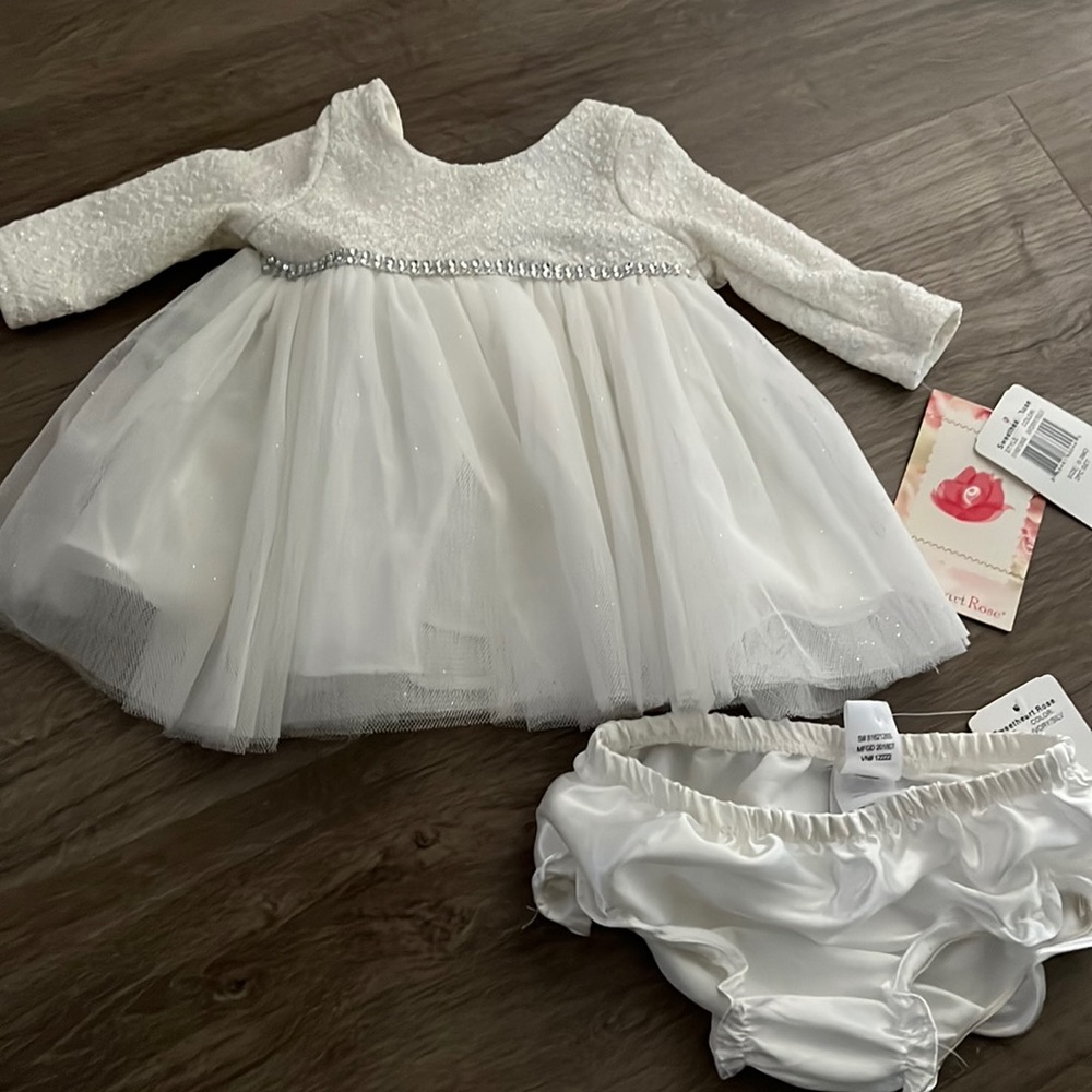 NWT!! 0-3 Months White dress